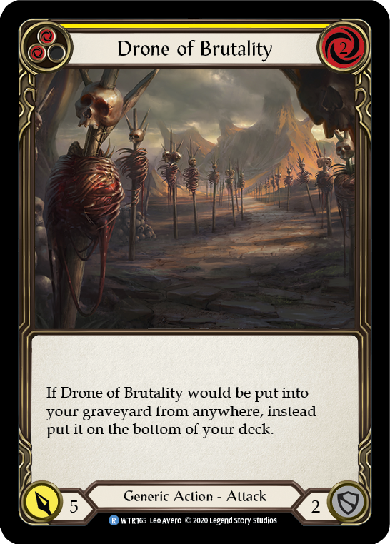 Image of Drone of Brutality (Yellow) [U-WTR165] (Welcome to Rathe Unlimited)  Unlimited Rainbow Foil