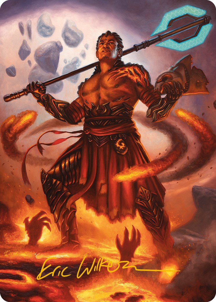 Image of Koth, Fire of Resistance Art Card (Gold-Stamped Signature) [Phyrexia: All Will Be One Art Series]