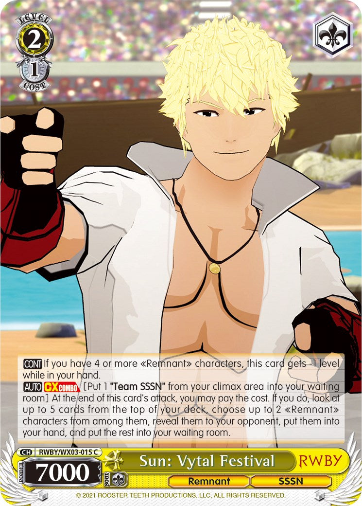 Image of Sun: Vytal Festival (RWBY/WX03-015 C) [RWBY]