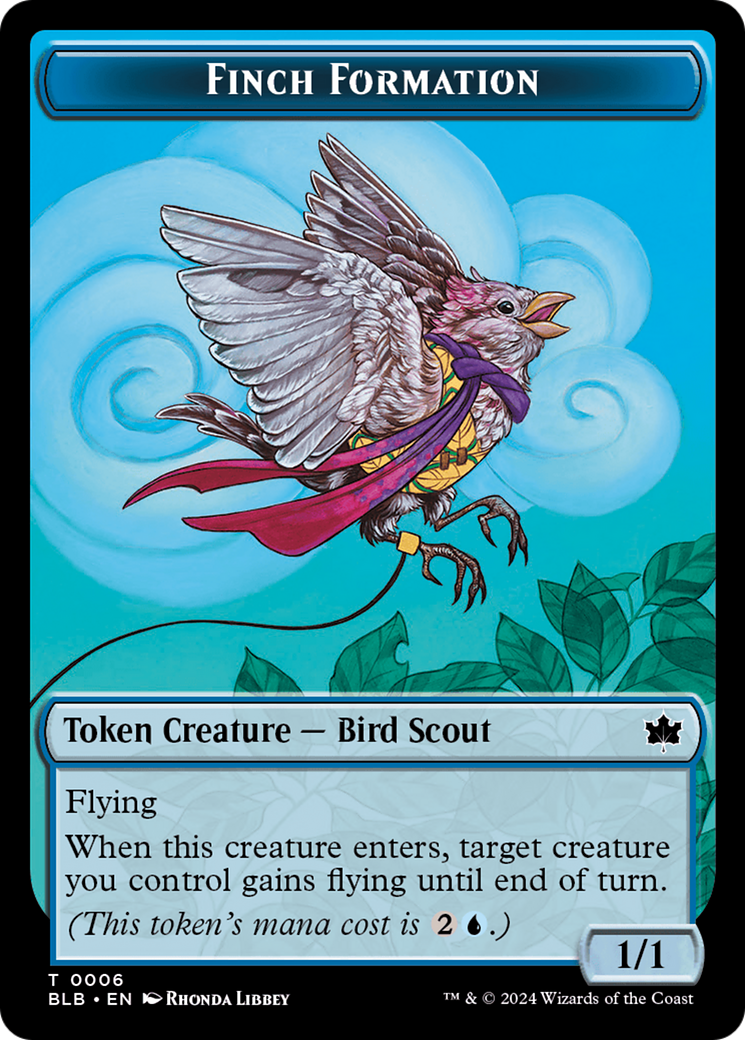 Image of Rabbit // Finch Formation Double-Sided Token [Bloomburrow Tokens]