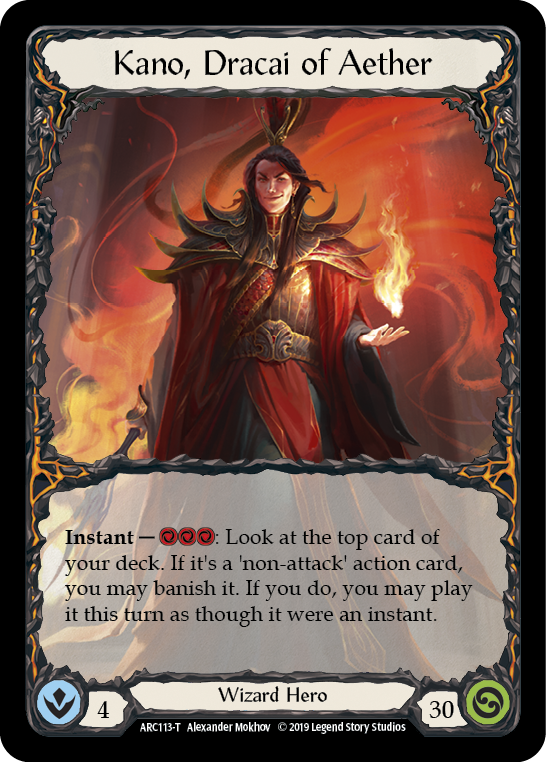 Image of Kano // Kano, Dracai of Aether [ARC114-T // ARC113-T] (Arcane Rising)  1st Edition Normal