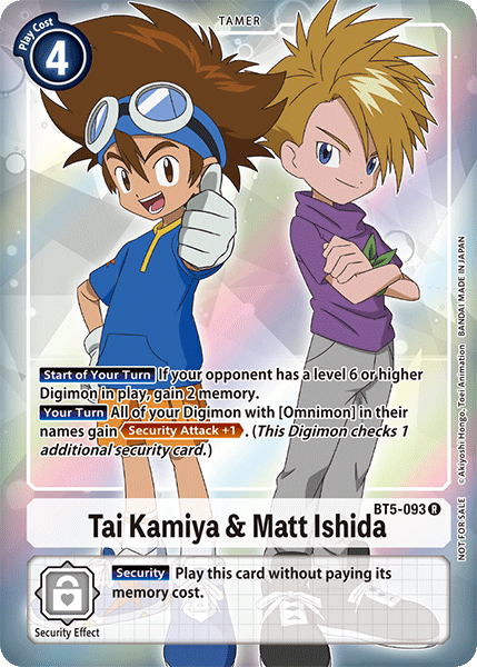 Image of Tai Kamiya & Matt Ishida [BT5-093] (Buy-A-Box Promo) [Battle of Omni Promos]