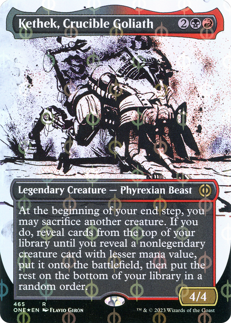 Image of Kethek, Crucible Goliath (Borderless Ichor Step-and-Compleat Foil) [Phyrexia: All Will Be One]