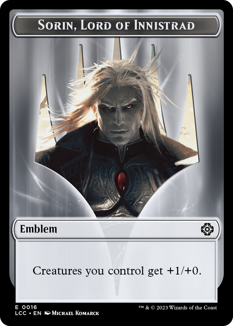 Image of Emblem - Sorin, Lord of Innistrad // Vampire (0004) Double-Sided Token [The Lost Caverns of Ixalan Commander Tokens]