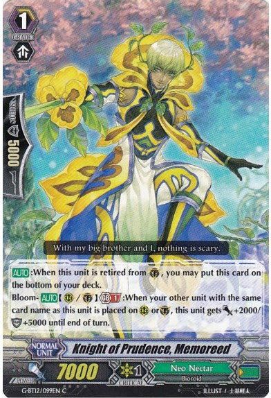 Image of Knight of Prudence, Memoreed (G-BT12/099EN) [Dragon King's Awakening]