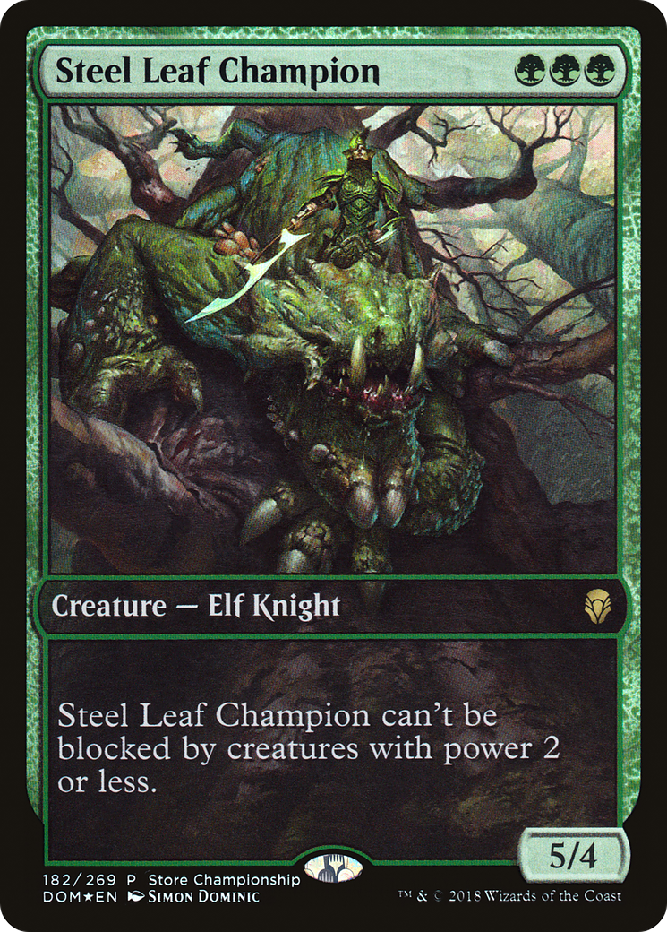 Image of Steel Leaf Champion (Store Championship) (Full Art) [Dominaria Promos]
