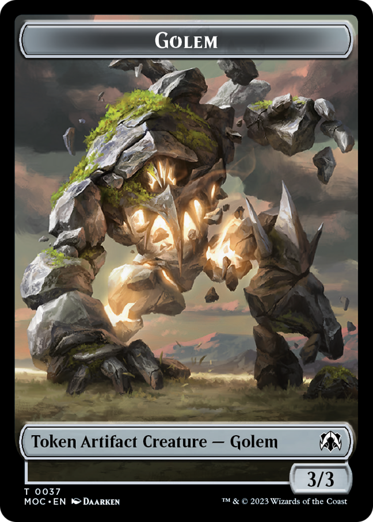 Image of Golem // Blood Double-Sided Token [March of the Machine Commander Tokens]
