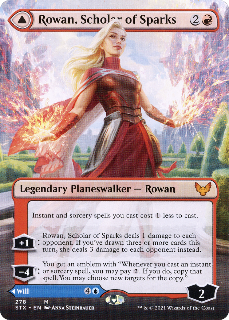 Image of Rowan, Scholar of Sparks // Will, Scholar of Frost (Borderless) [Strixhaven: School of Mages]