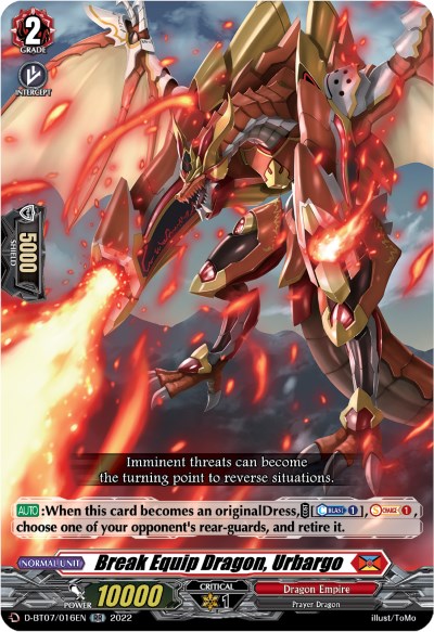 Image of Break Equip Dragon, Urbargo (D-BT07/016EN) [Raging Flames Against Emerald Storm]