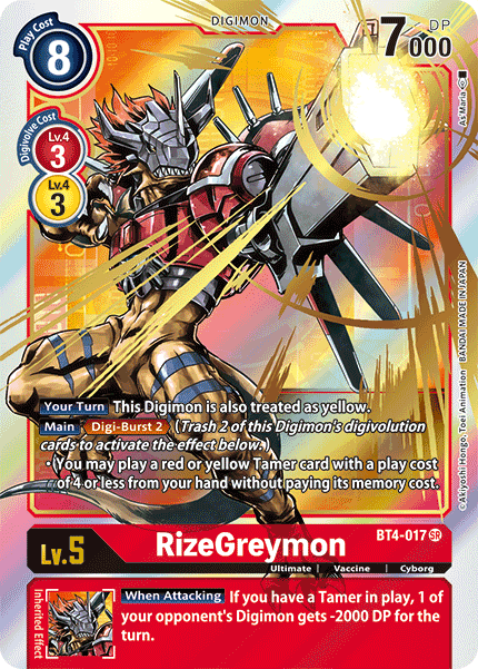 Image of RizeGreymon [BT4-017] (Alternate Art) [Great Legend]