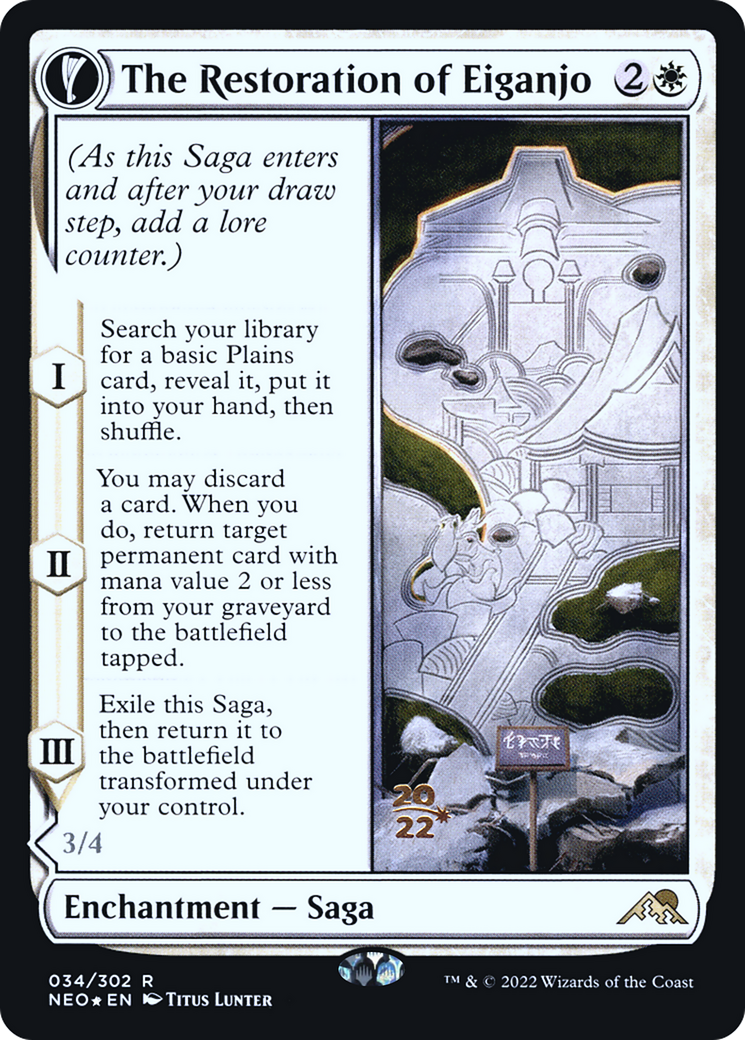 Image of The Restoration of Eiganjo // Architect of Restoration [Kamigawa: Neon Dynasty Prerelease Promos]