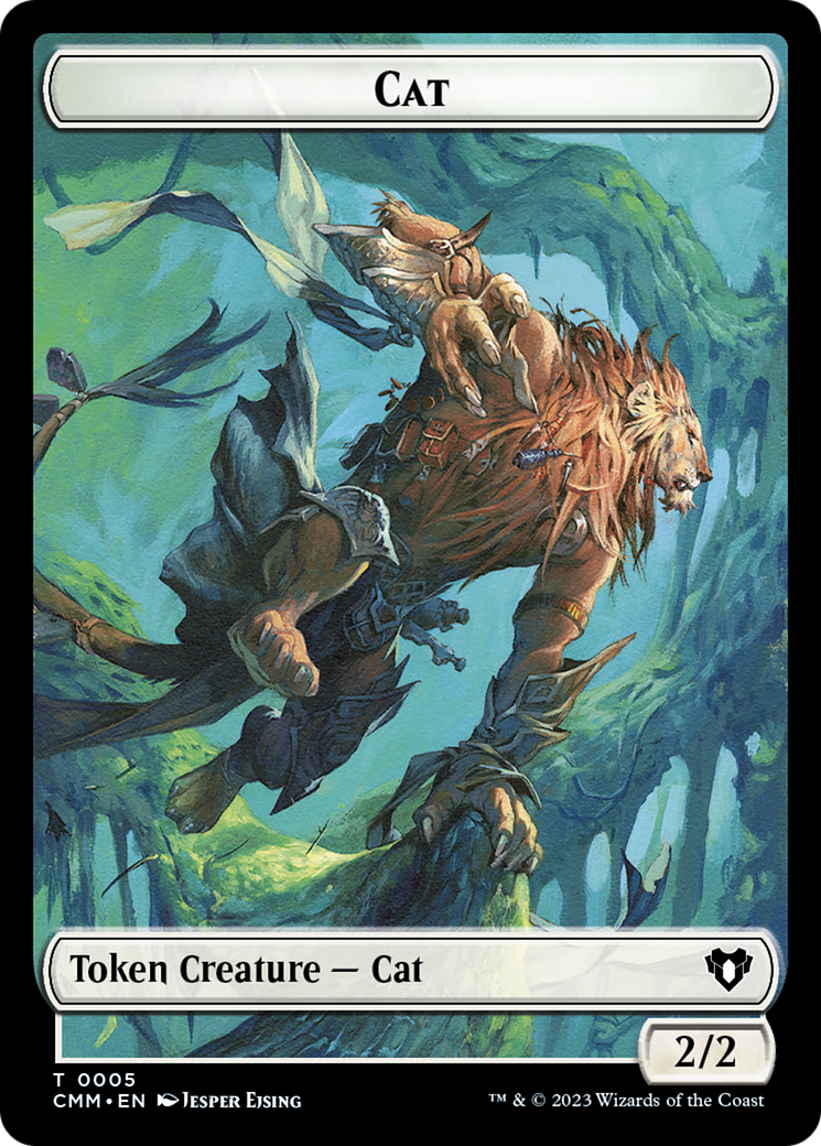 Image of Clue // Cat (0005) Double-Sided Token [Commander Masters Tokens]