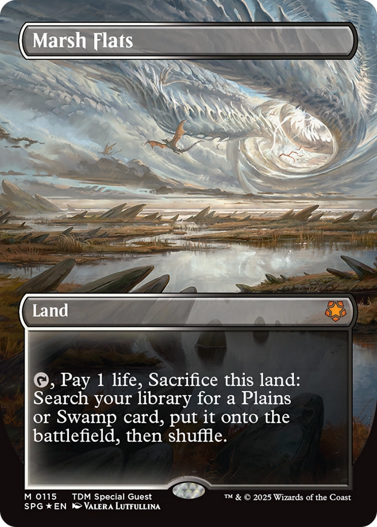 Image of Marsh Flats (Borderless) (Dragonscale Foil) [Tarkir: Dragonstorm Special Guests]