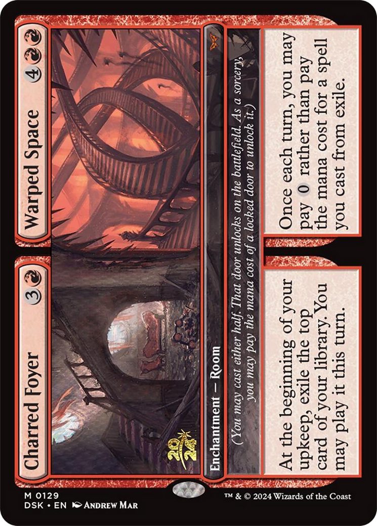 Image of Charred Foyer // Warped Space [Duskmourn: House of Horror Prerelease Promos]