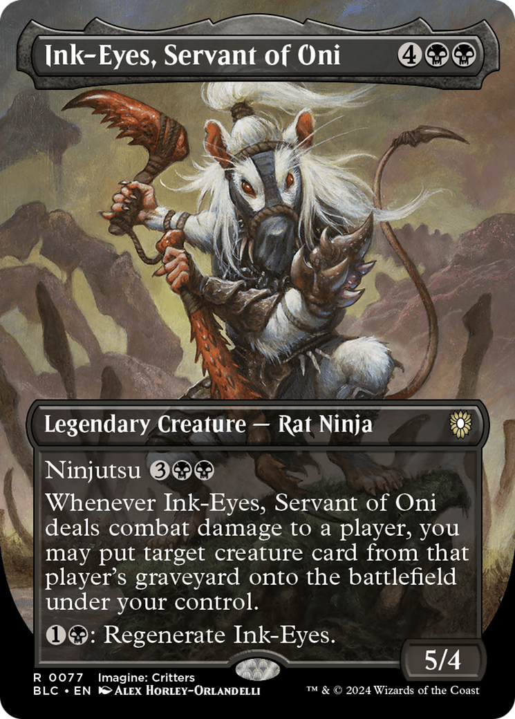 Image of Ink-Eyes, Servant of Oni (Borderless) [Bloomburrow Commander]