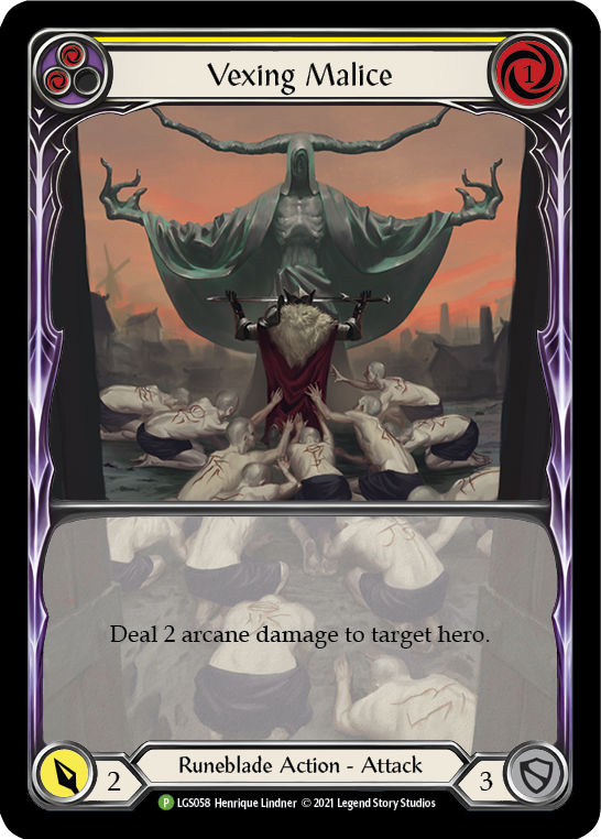 Image of Vexing Malice (Yellow) [LGS058] (Promo)  Rainbow Foil