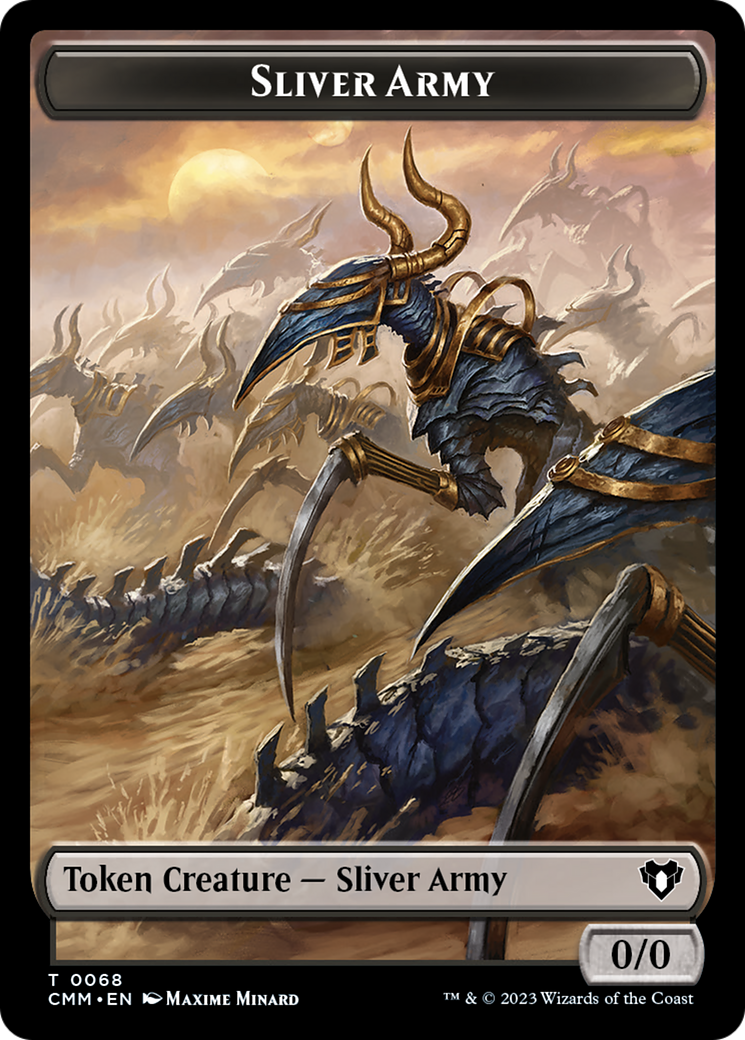Image of Sliver Army // Sliver Double-Sided Token [Commander Masters Tokens]