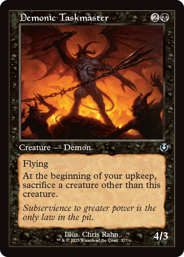 Image of Demonic Taskmaster (Retro Frame) [Innistrad Remastered]