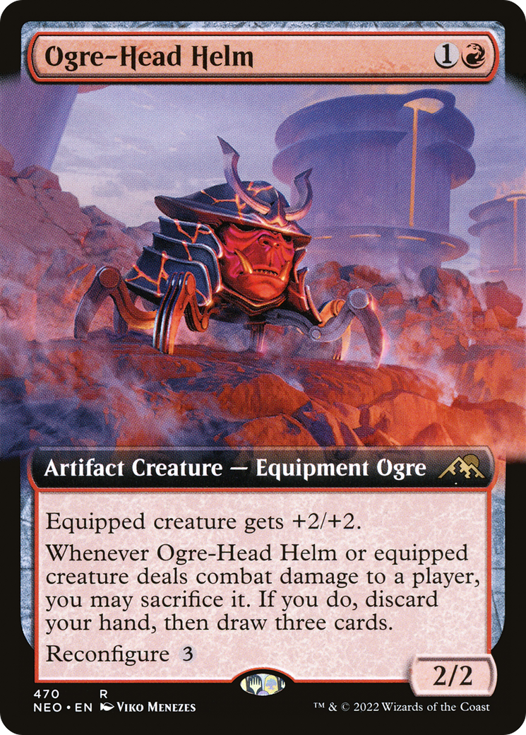 Image of Ogre-Head Helm (Extended Art) [Kamigawa: Neon Dynasty]