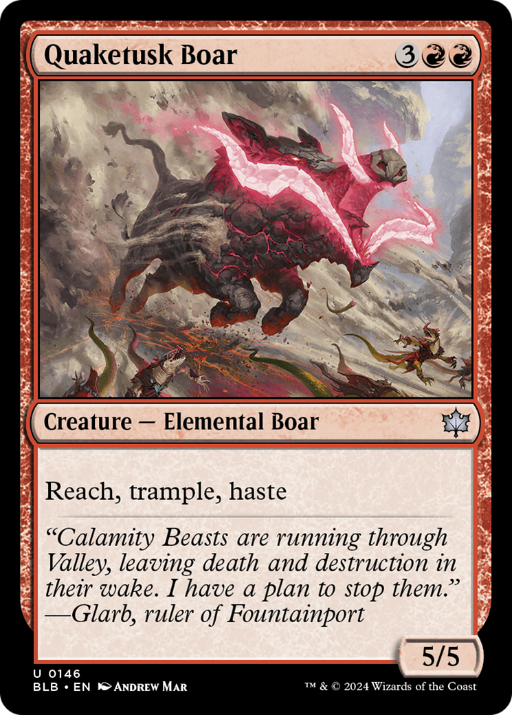 Image of Quaketusk Boar [Bloomburrow]