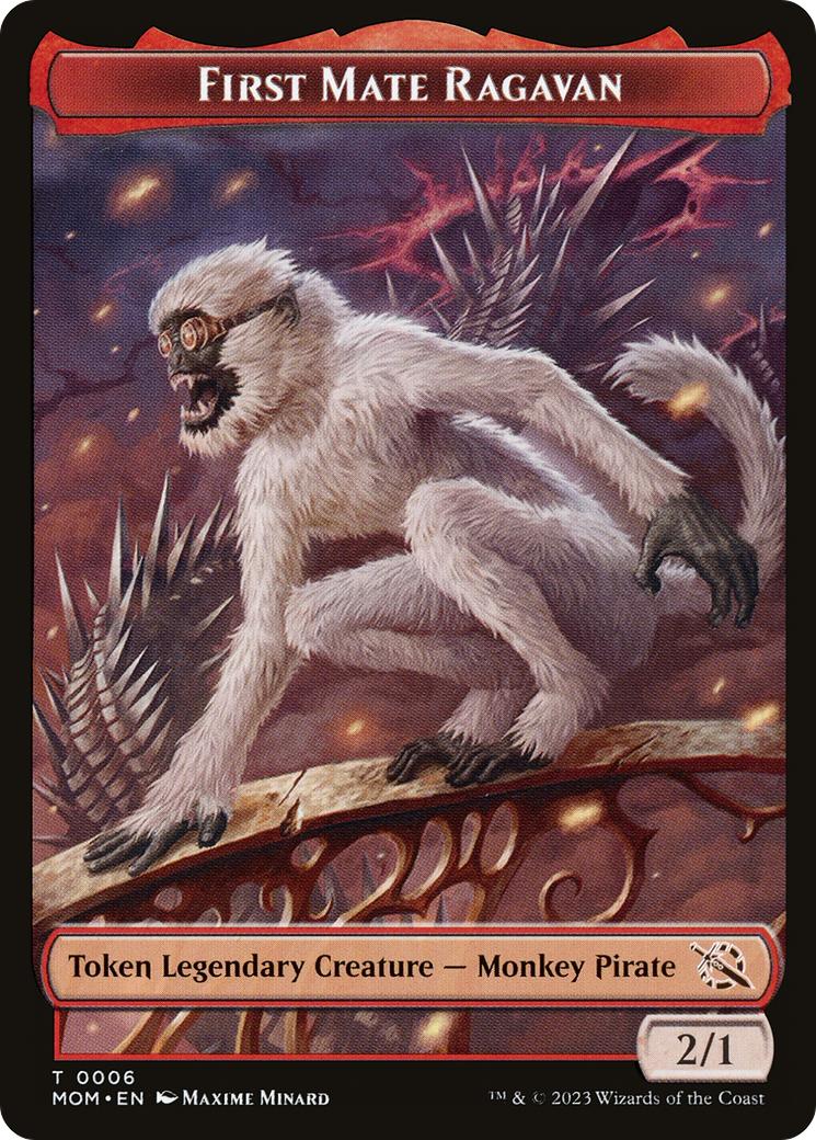 Image of First Mate Ragavan // Teferi's Talent Emblem Double-Sided Token [March of the Machine Commander Tokens]
