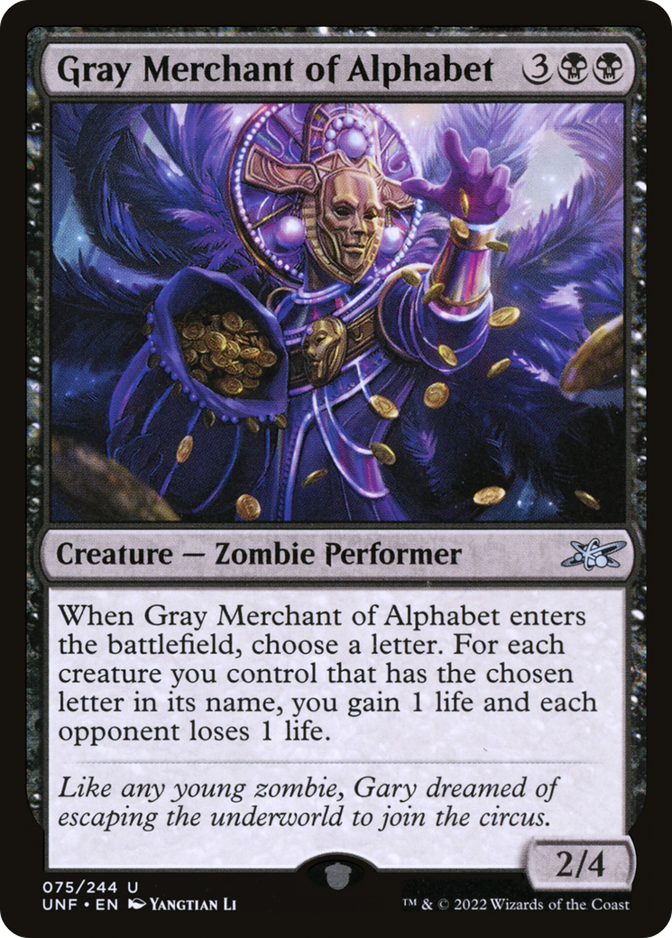 Image of Gray Merchant of Alphabet [Unfinity]