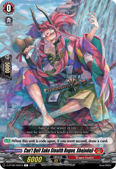 Image of Can't Quit Sake Stealth Rogue, Shojodoji (D-BT08/060EN) [Minerva Rising]