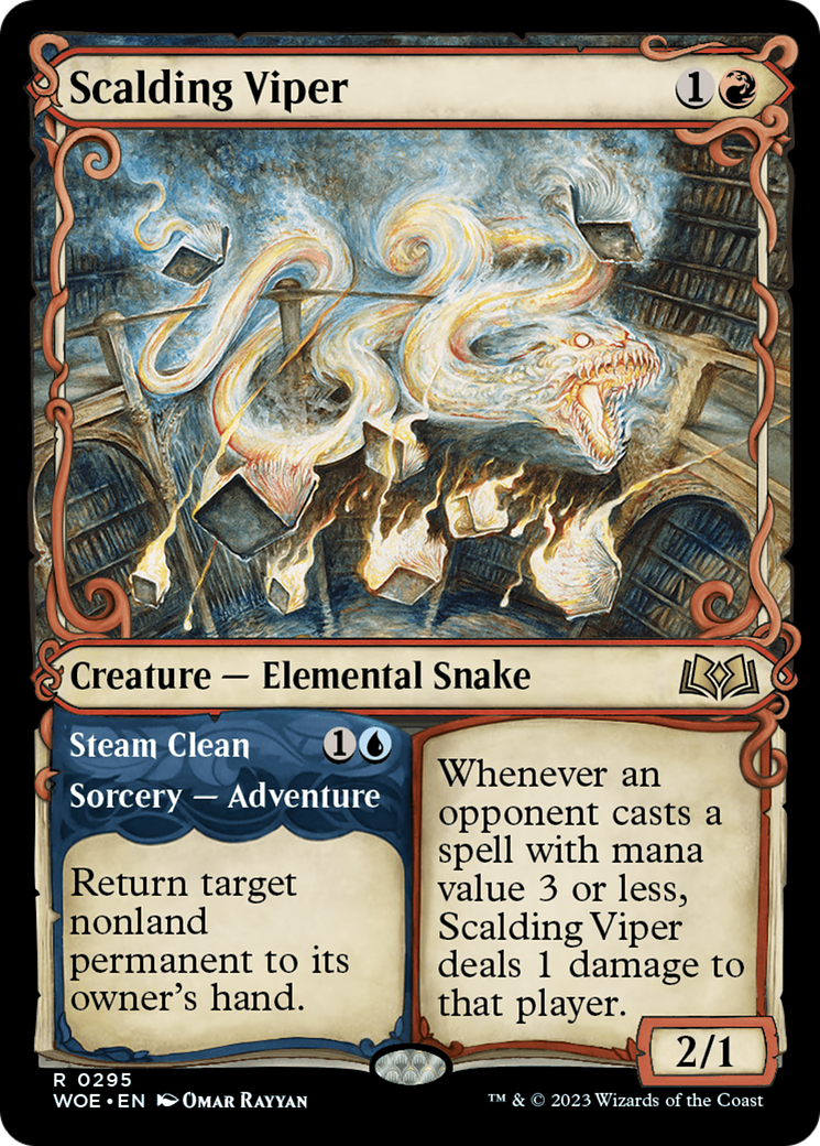 Image of Scalding Viper // Steam Clean (Showcase) [Wilds of Eldraine]