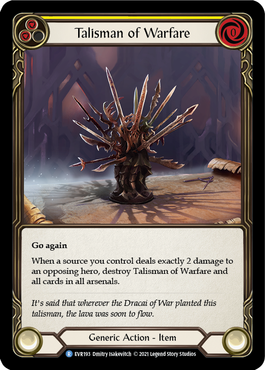 Image of Talisman of Warfare [EVR193] (Everfest)  1st Edition Cold Foil