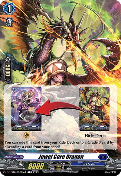 Image of Jewel Core Dragon (Tutorial Card) (D-TD02/003EN-T) [Michiru Hazama -Demonic Jewel Dragon of the Four Flames-]