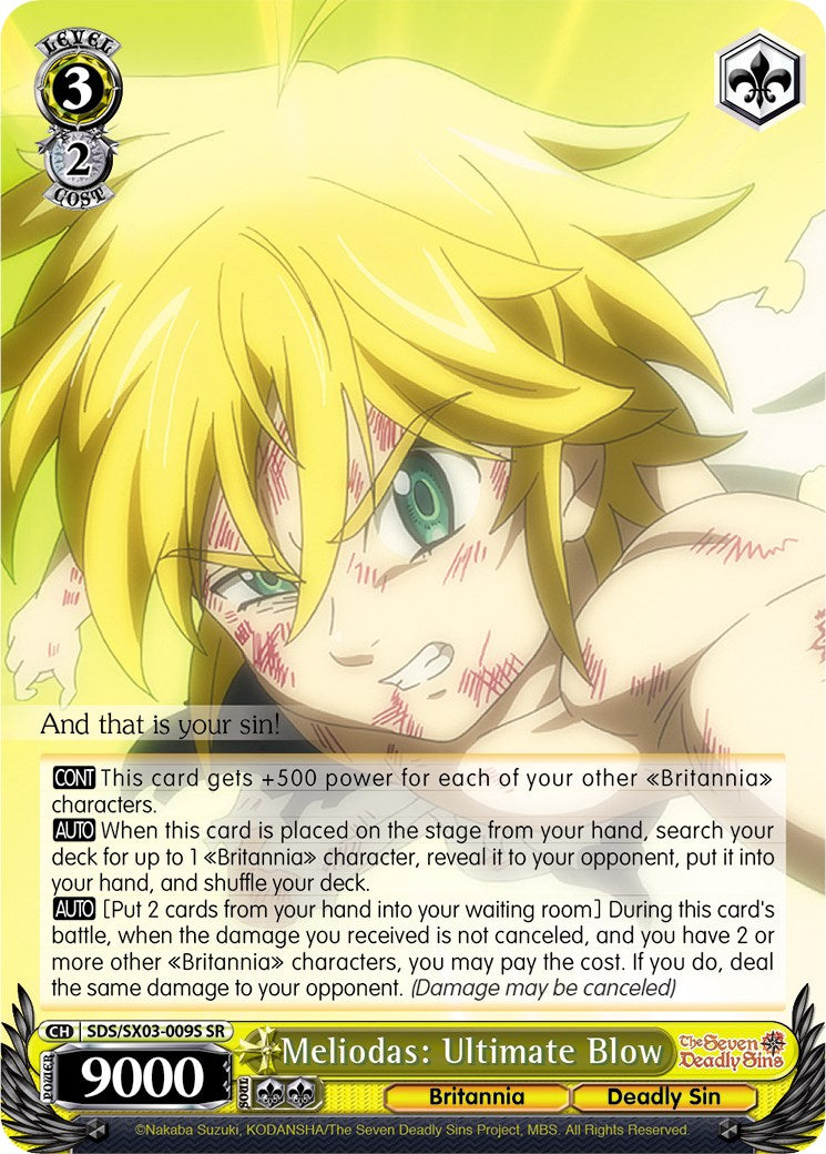 Image of Meliodas: Ultimate Blow (SDS/SX03-009S SR) [The Seven Deadly Sins]