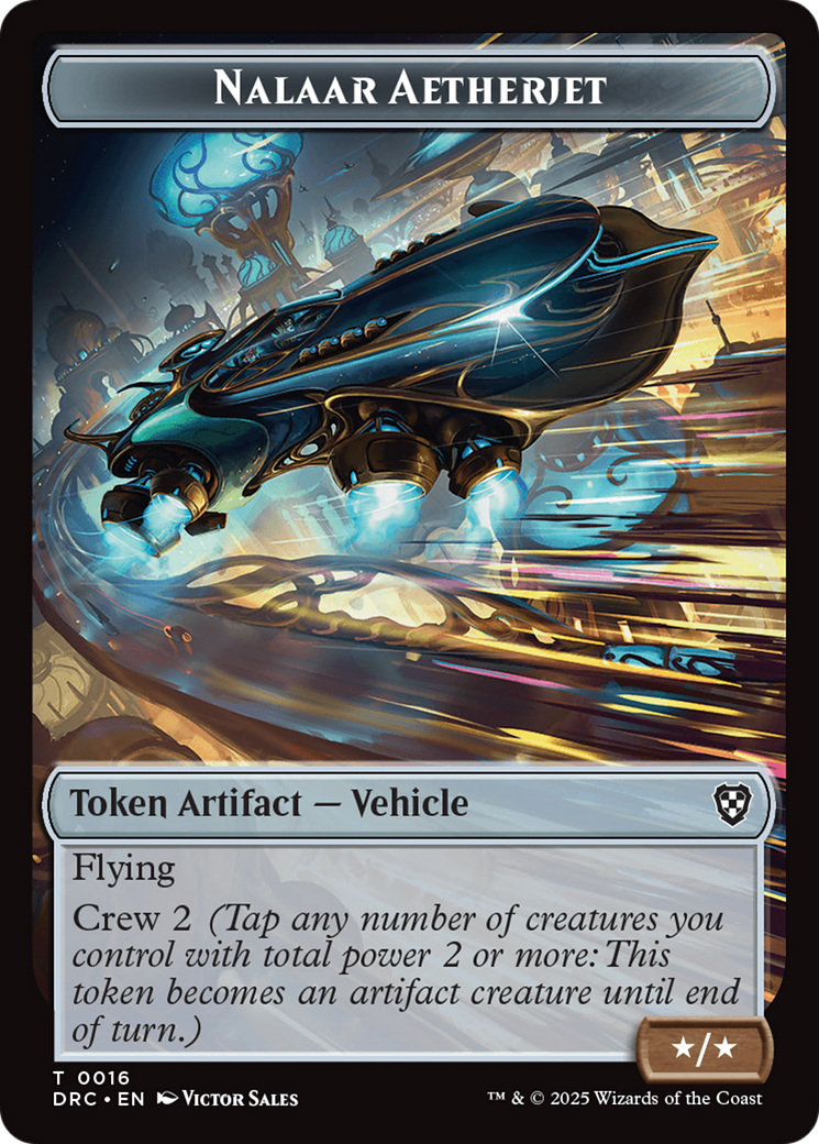 Image of Nalaar Aetherjet // Treasure Double-Sided Token [Aetherdrift Commander Tokens]