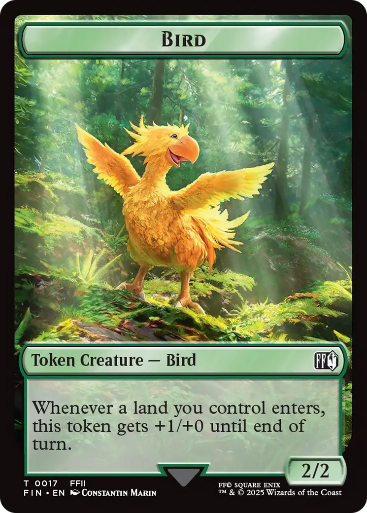 Image of Bird (0017) // Wizard (0015) Double-Sided Token [FINAL FANTASY Tokens]