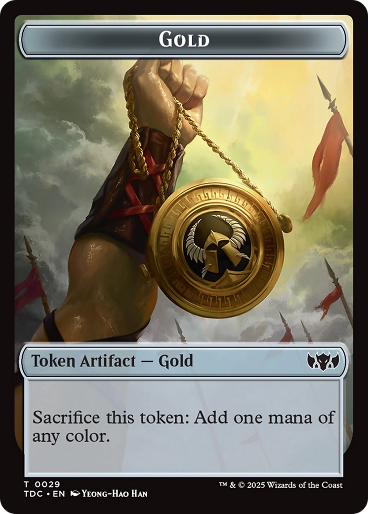Image of Elemental (0016) // Gold Double-Sided Token [Tarkir: Dragonstorm Commander Tokens]