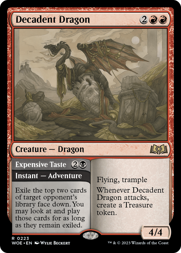 Image of Decadent Dragon // Expensive Taste [Wilds of Eldraine]