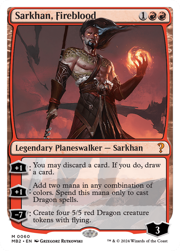 Image of Sarkhan, Fireblood (White Border) [Mystery Booster 2]