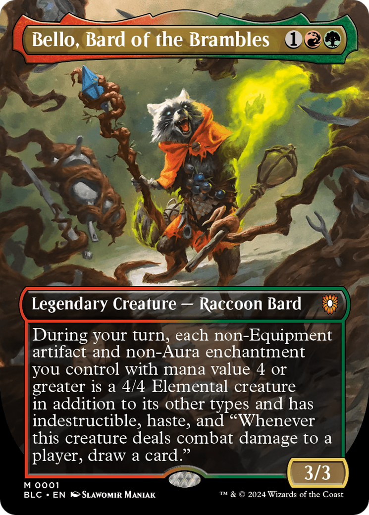 Image of Bello, Bard of the Brambles (Borderless) [Bloomburrow Commander]
