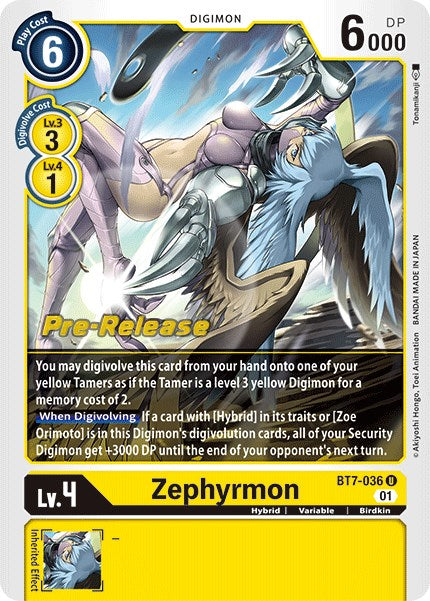 Image of Zephyrmon [BT7-036] [Next Adventure Pre-Release Cards]