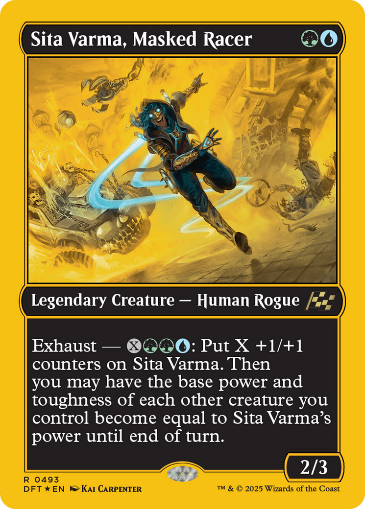 Image of Sita Varma, Masked Racer (First-Place Foil) [Aetherdrift]
