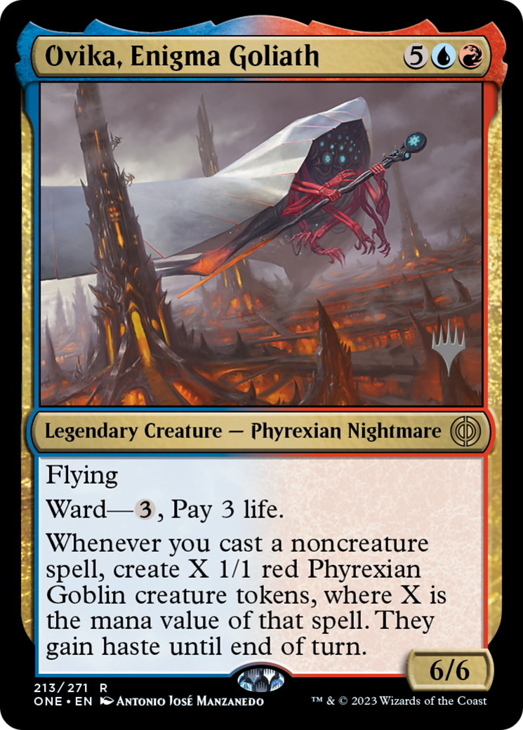 Image of Ovika, Enigma Goliath (Promo Pack) [Phyrexia: All Will Be One Promos]