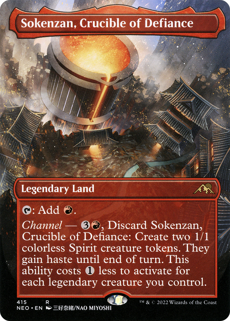 Image of Sokenzan, Crucible of Defiance (Borderless Alternate Art) [Kamigawa: Neon Dynasty]