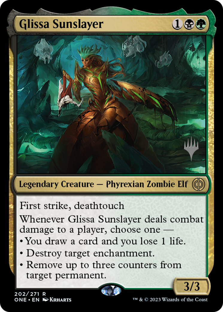 Image of Glissa Sunslayer (Promo Pack) [Phyrexia: All Will Be One Promos]