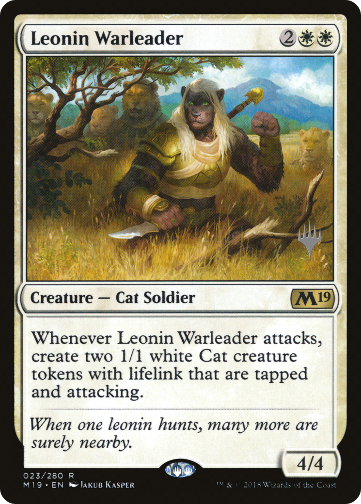 Image of Leonin Warleader (Promo Pack) [Core Set 2019 Promos]