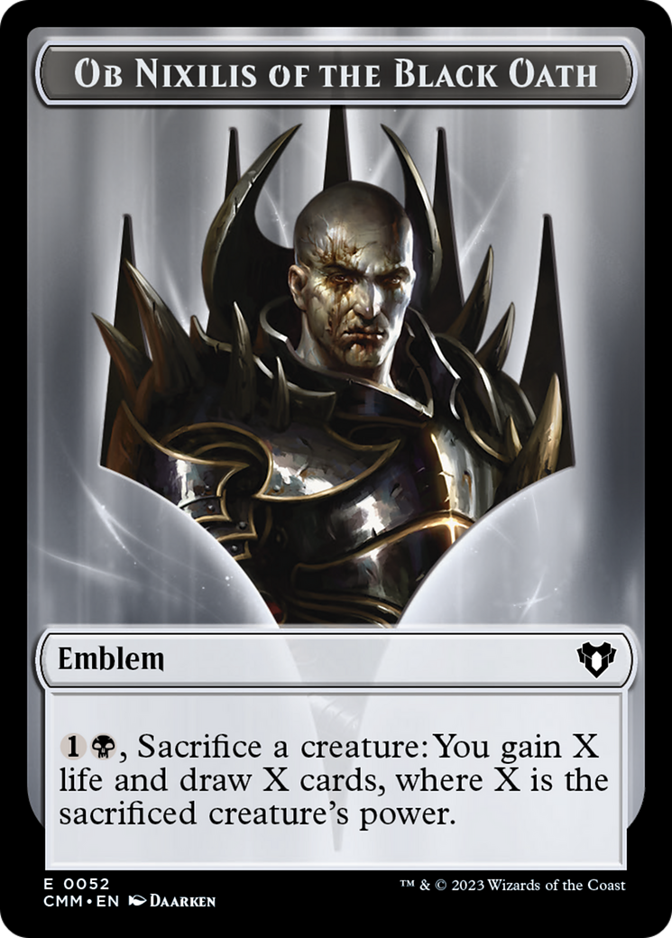 Image of Ob Nixilis of the Black Oath Emblem [Commander Masters Tokens]