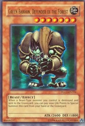 Image of Green Baboon, Defender of the Forest [DLG1-EN104] Ultra Rare