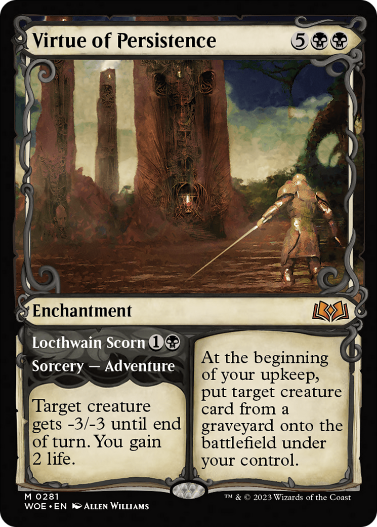 Image of Virtue of Persistence // Locthwain Scorn (Showcase) [Wilds of Eldraine]