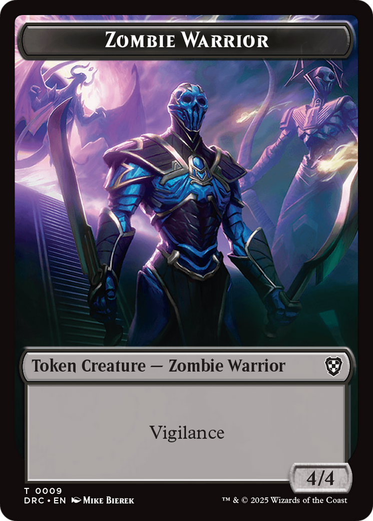 Image of Zombie Army // Zombie Warrior Double-Sided Token [Aetherdrift Commander Tokens]