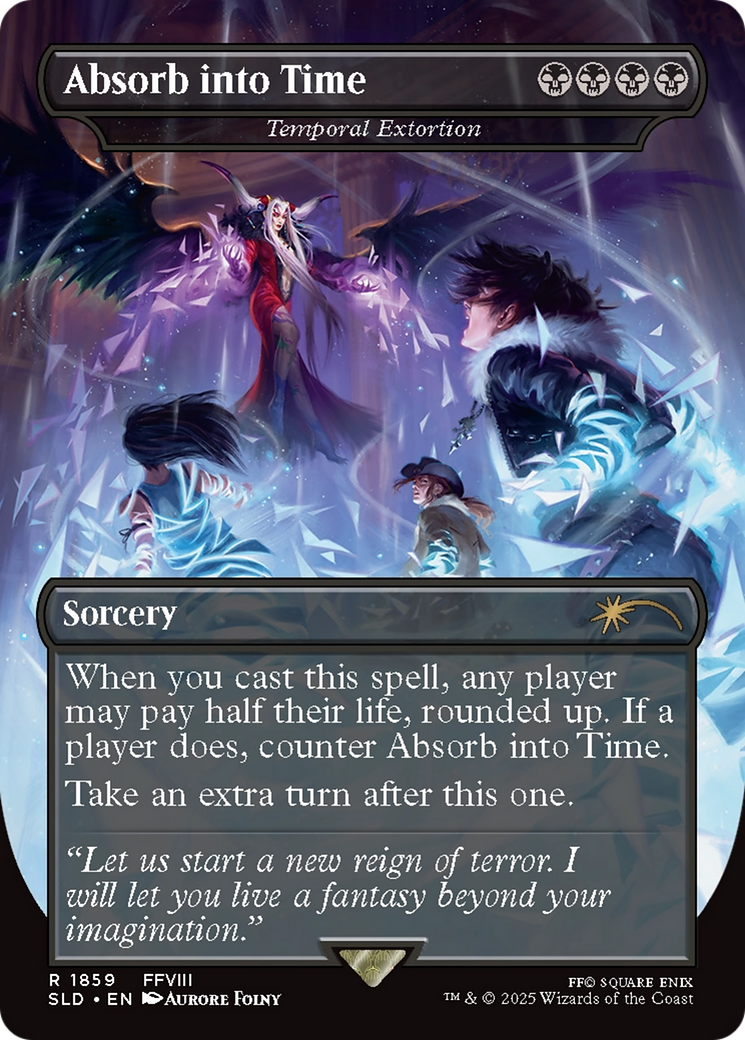 Image of Temporal Extortion (SLD-1859) - Secret Lair Drop / Absorb into Time (Borderless) Foil