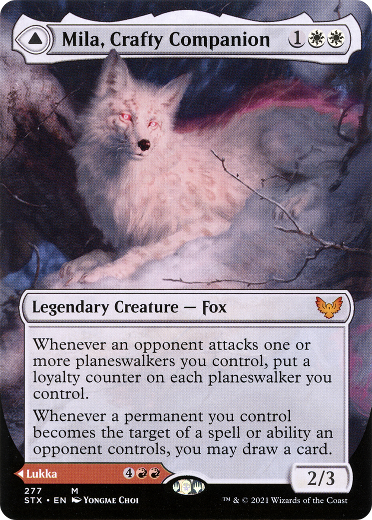 Image of Mila, Crafty Companion // Lukka, Wayward Bonder (Borderless) [Strixhaven: School of Mages]