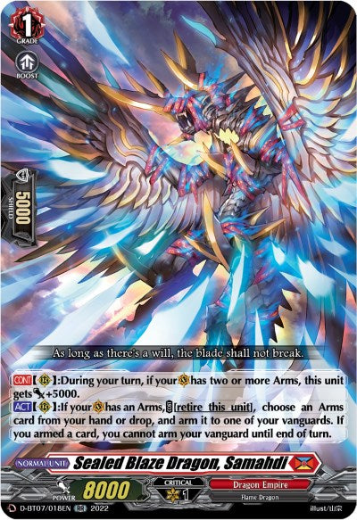 Image of Sealed Blaze Dragon, Samahdi (D-BT07/018EN) [Raging Flames Against Emerald Storm]